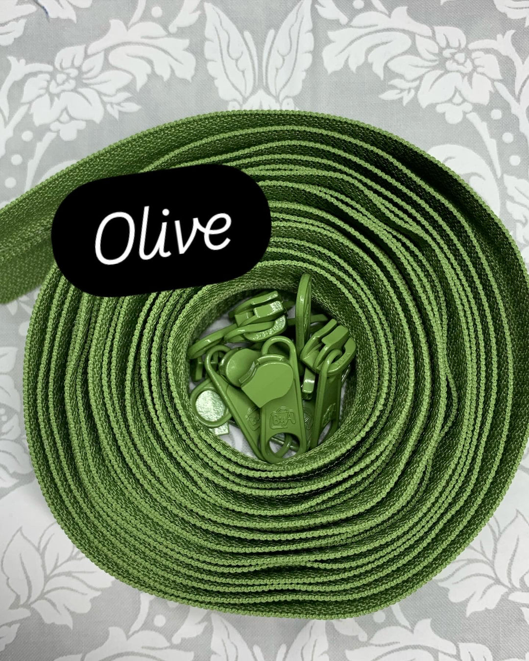Zipper by the Yard - Olive