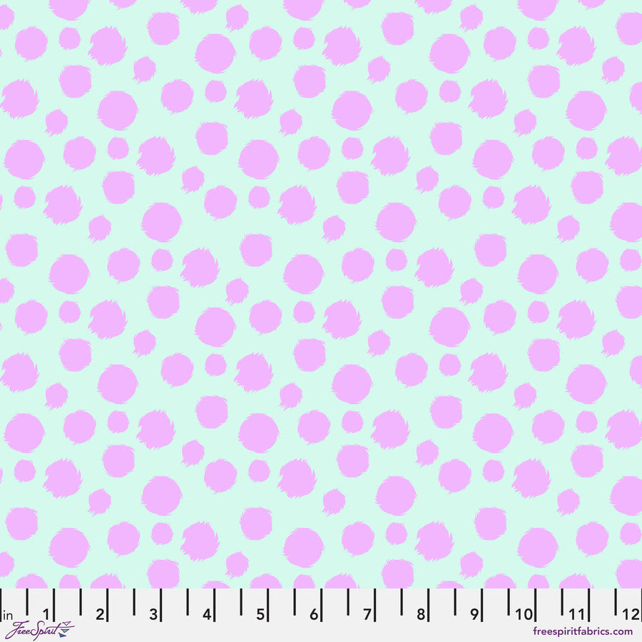 Tabby Road Deja Vu - Fur Ball - Technomint - 1/2 yard