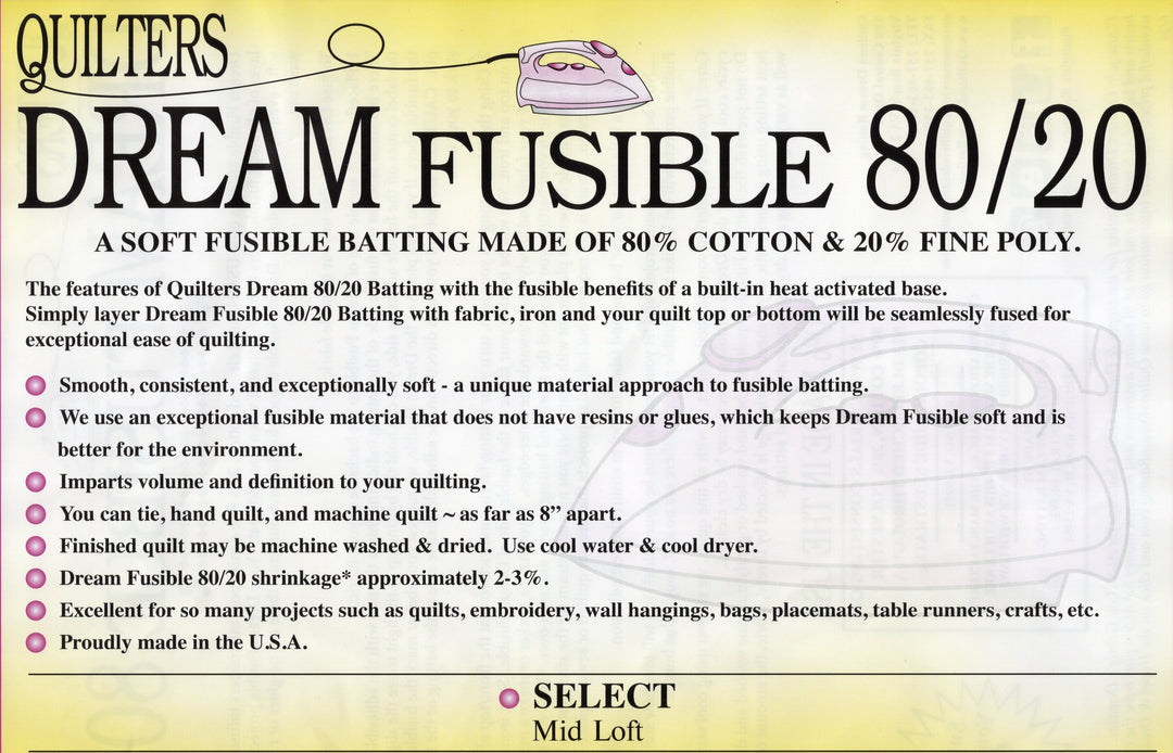 Dream Fusible 80/20 - 1/2 yard