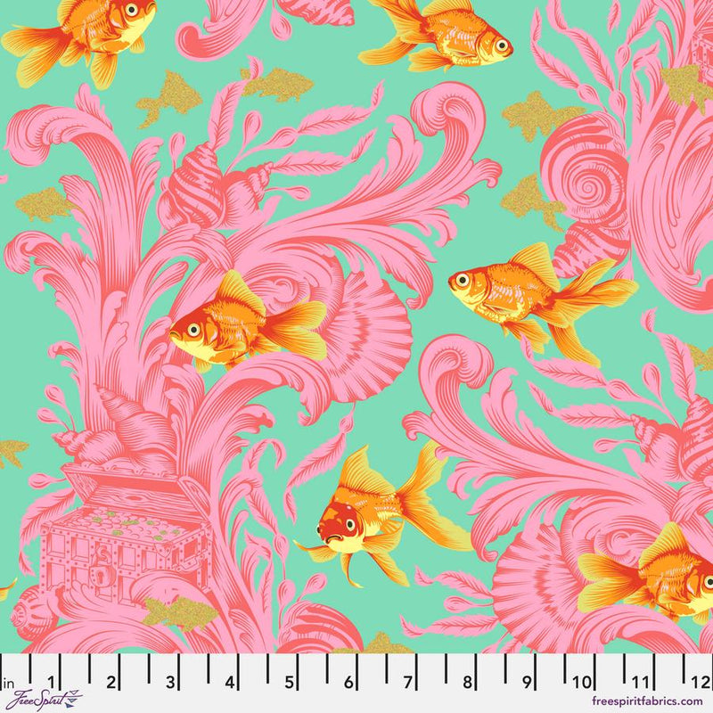 Treading Water - Blossom (Metallic) - 1/2 Yard