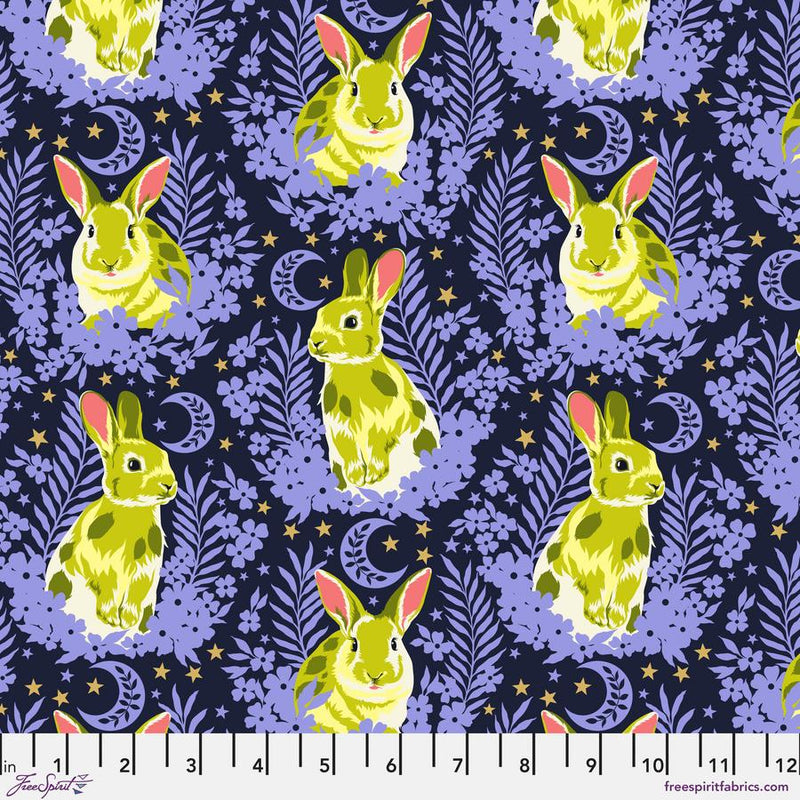 Hop To It - Bluebell (Metallic) - 1/2 Yard