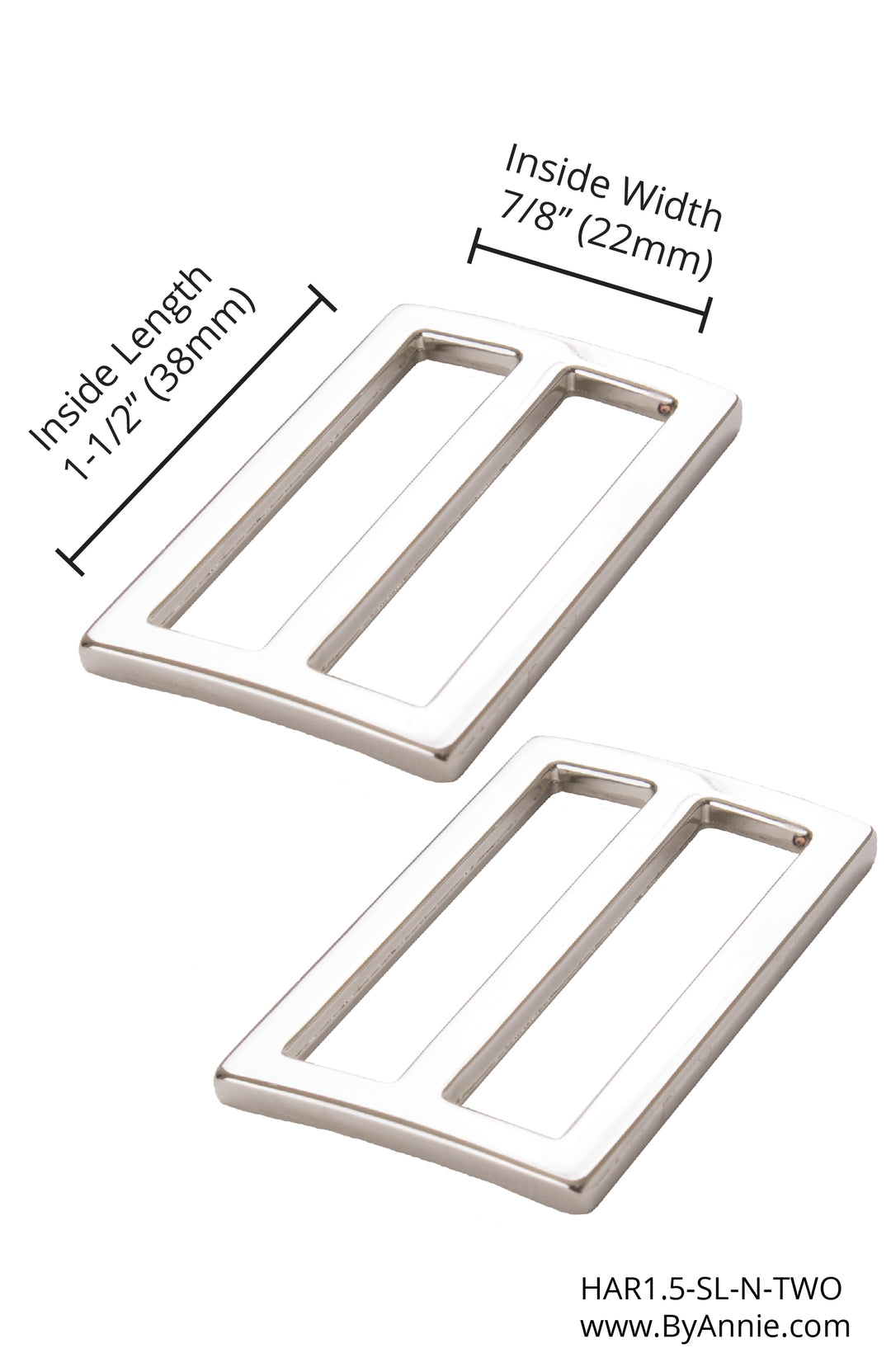 1 1/2" Wide-mouth Sliders - Nickel
