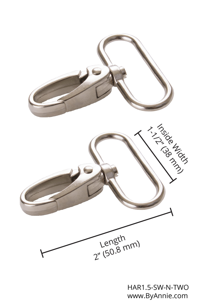1 1/2" Swivel Hooks - Nickel