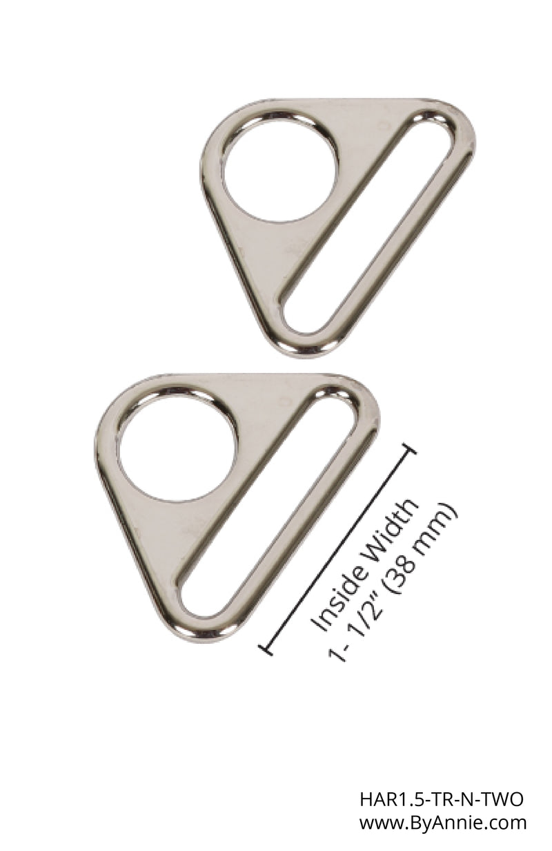 1 1/2" Triangle Rings - Nickel