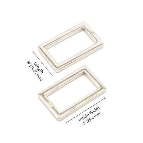 1" Rectangle Rings - Nickel