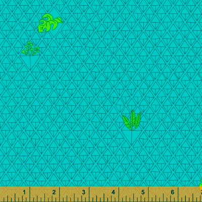 CLEARANCE: Favorite Things - Teal Leaves - 1 precut yard