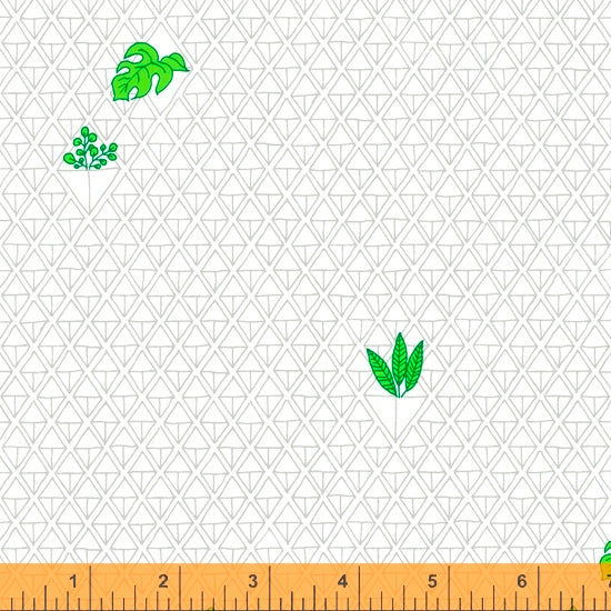 CLEARANCE: Favorite Things - White Leaves - 1 precut yard