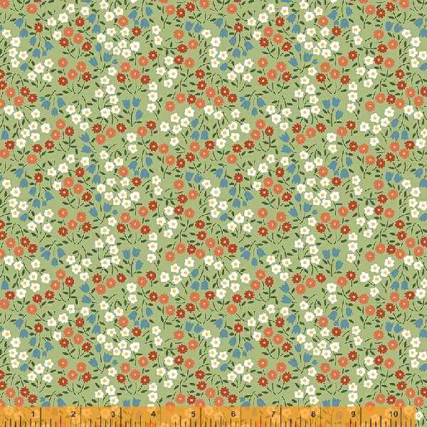 Forget Me Not - Ditsy Floral, Leaf - 1/2 Yard