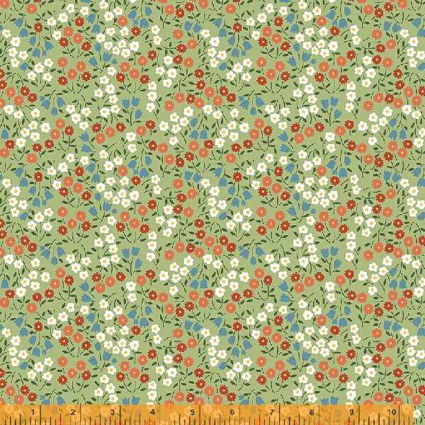 Forget Me Not - Ditsy Floral, Leaf - 1/2 Yard