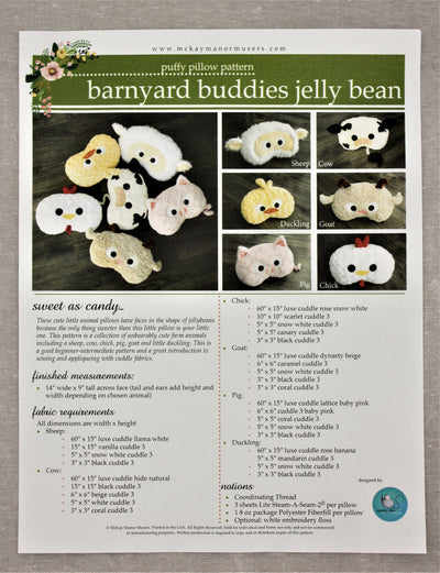 Jelly Bean Pillows - Barnyard Buddies