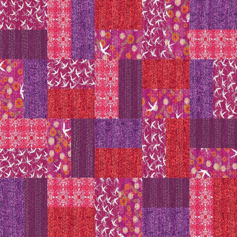 Kantha Cloth - Charmed Pomegranate (1/2 Yard)