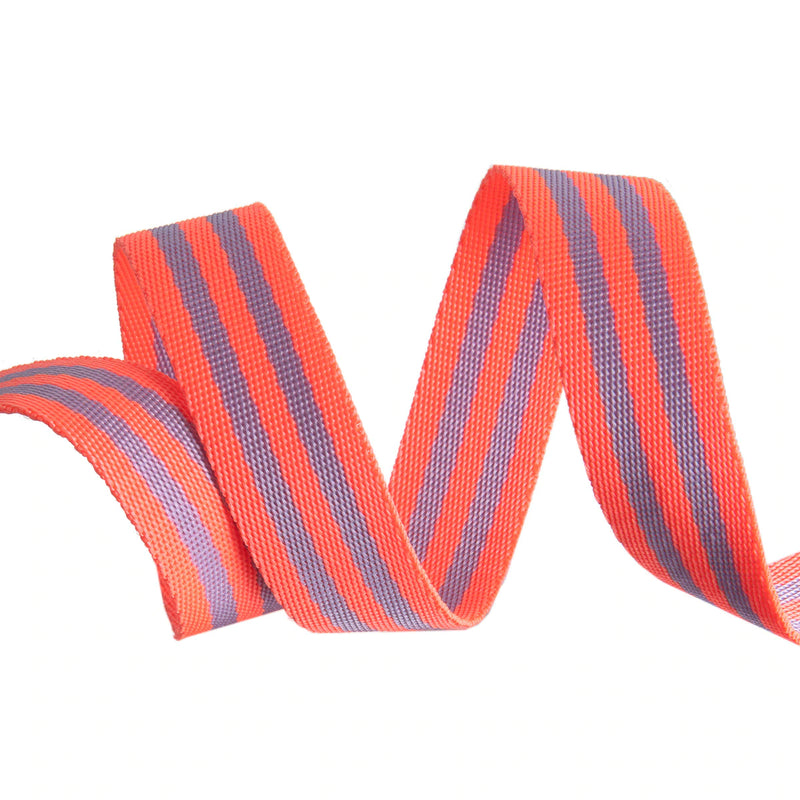 1" Tula Pink Nylon Webbing - Lavender and Pink - 1/2 Yard