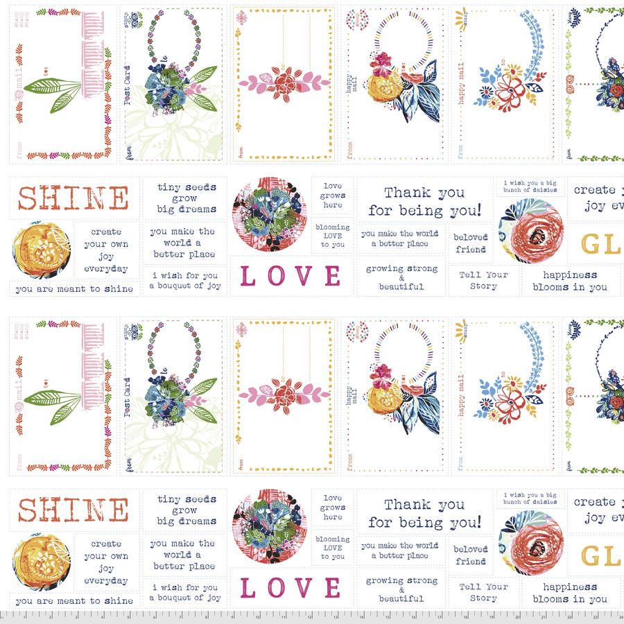 Boho Blooms - Post Cards and Labels Panel