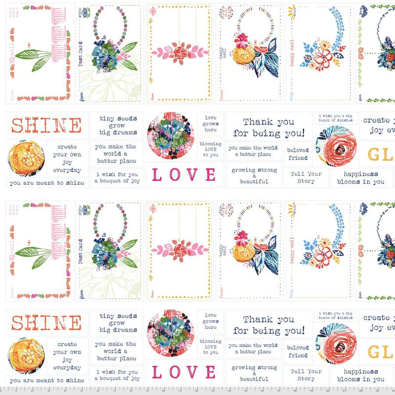 Boho Blooms - Post Cards and Labels Panel