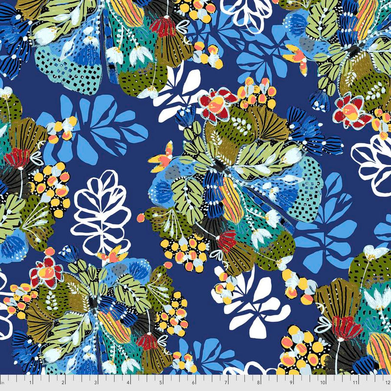 Boho Blooms Wildflower - Indigo - 1/2 yard