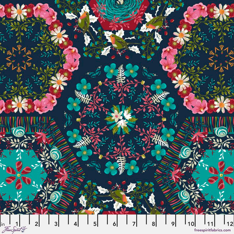 Land Art 2 - Rounds - Navy - 1/2 Yard