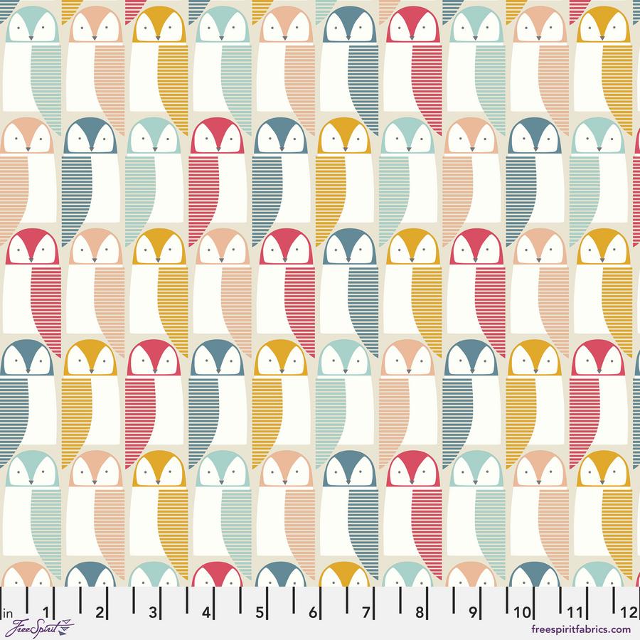 Barnie Owl - Denim - 1/2 Yard