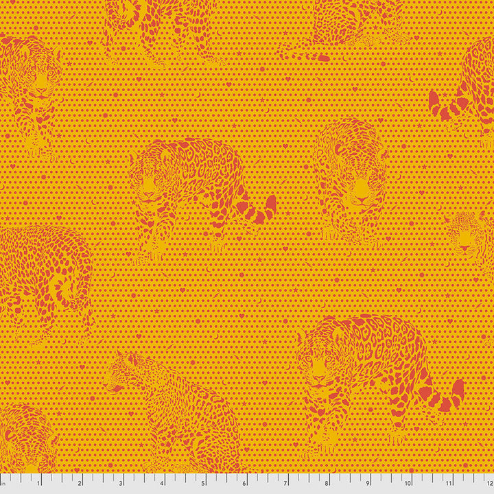 Lil Jaguars - Papaya - 1/2 Yard