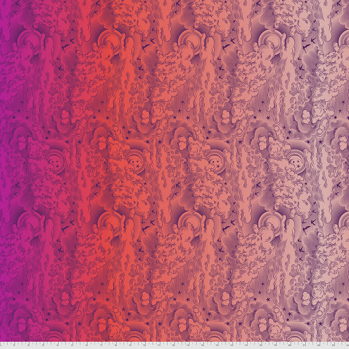 Little Fluffy Clouds - Dragonfruit - 1/2 Yard