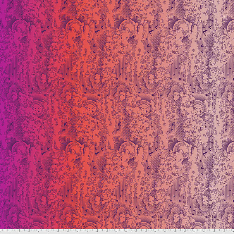 Little Fluffy Clouds - Dragonfruit - 1/2 Yard