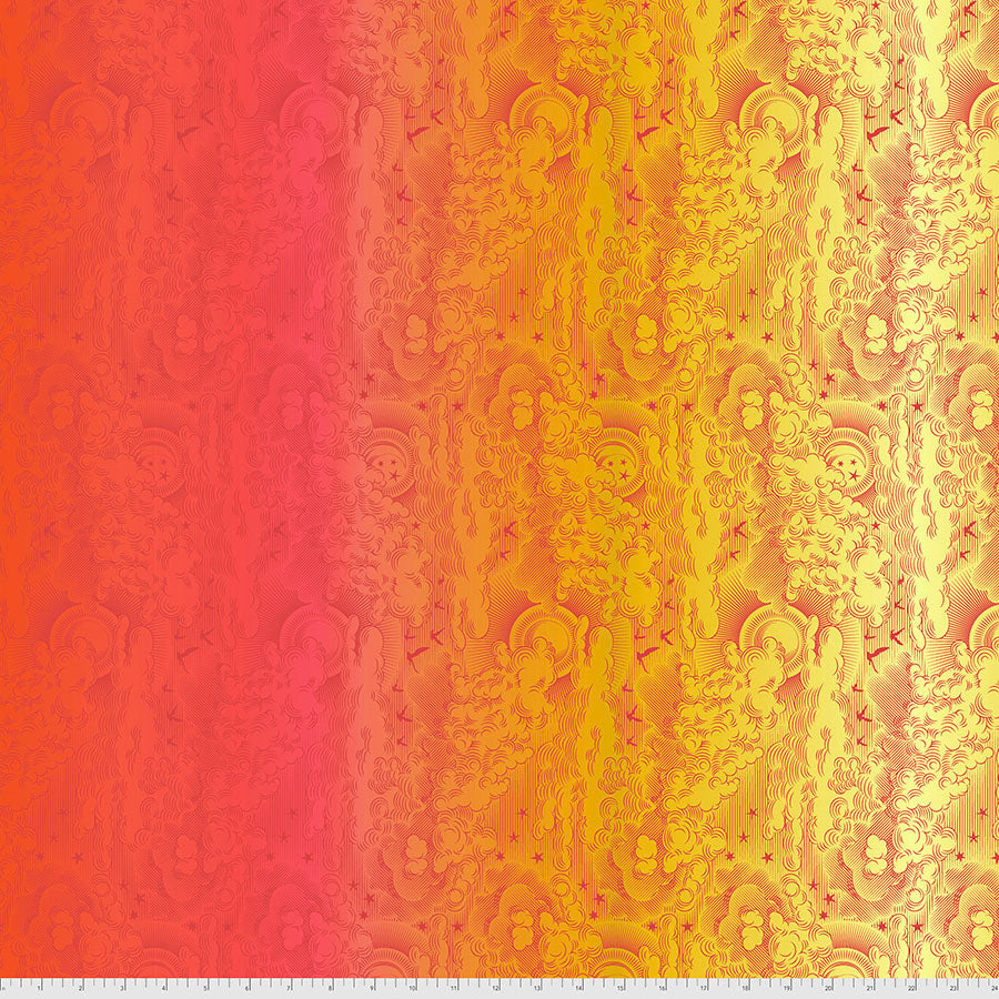 Little Fluffy Clouds - Mango - 1/2 Yard