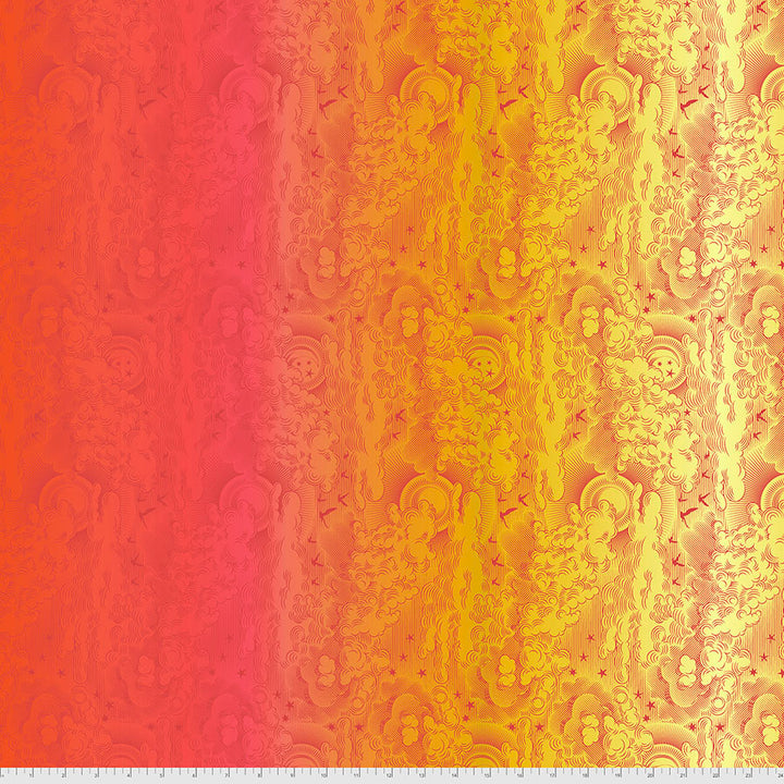 Little Fluffy Clouds - Mango - 1/2 Yard