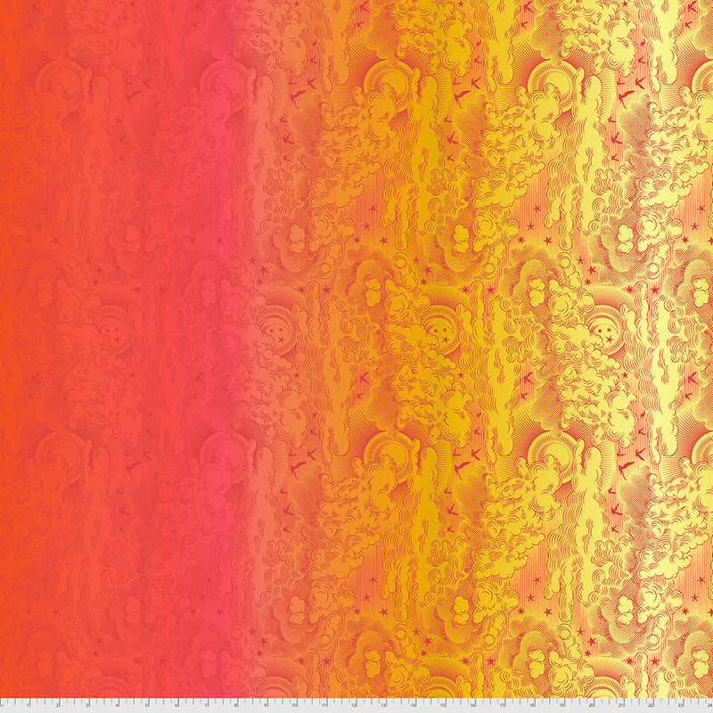 Little Fluffy Clouds - Mango - 1/2 Yard