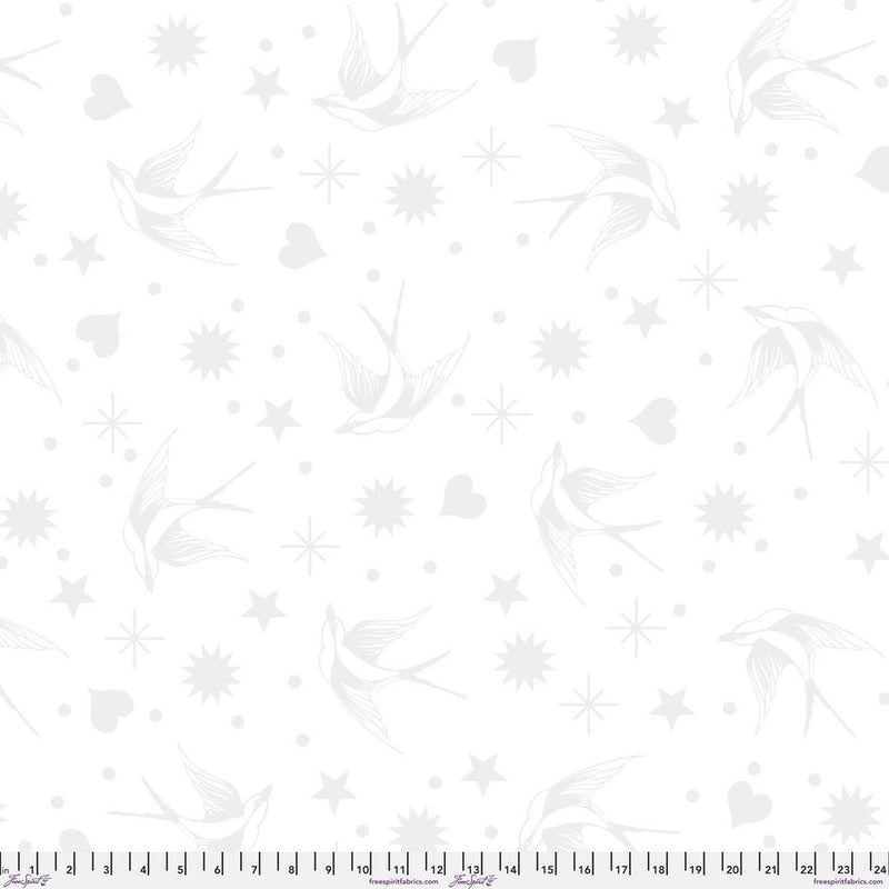 Fairy Flakes XL Sateen Wideback - Snowfall - 1/2 Yard