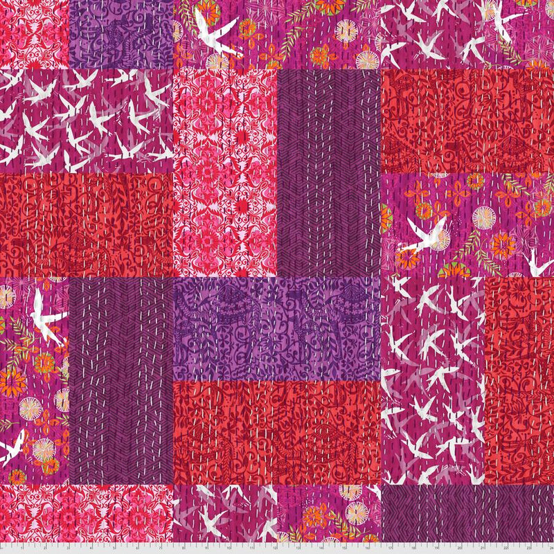 Kantha Cloth - Charmed Pomegranate (1/2 Yard)