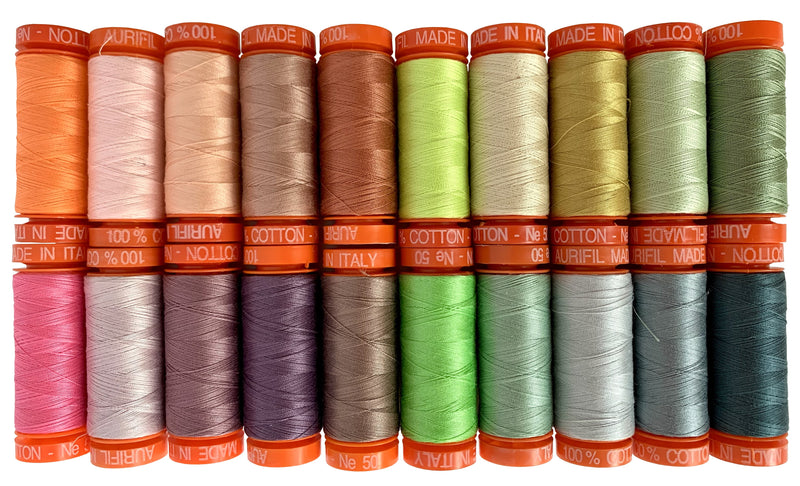 Everglow Aurifil thread collection (Small Spools)