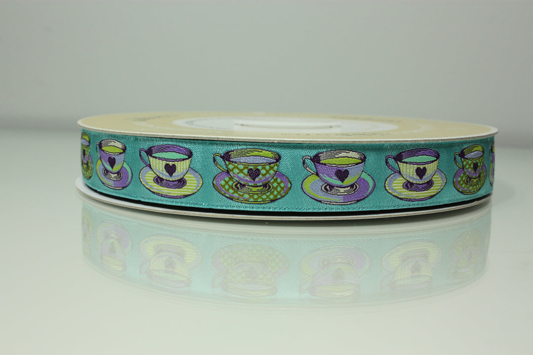 Tula Pink Curiouser Ribbon: Narrow Tea Time - 1/2 Yard (7/8")