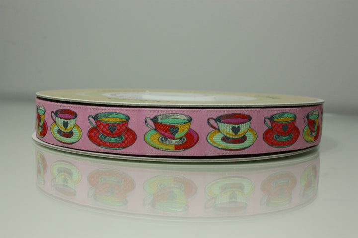 Tula Pink Curiouser Ribbon: Narrow Tea Time - 1/2 Yard (7/8")