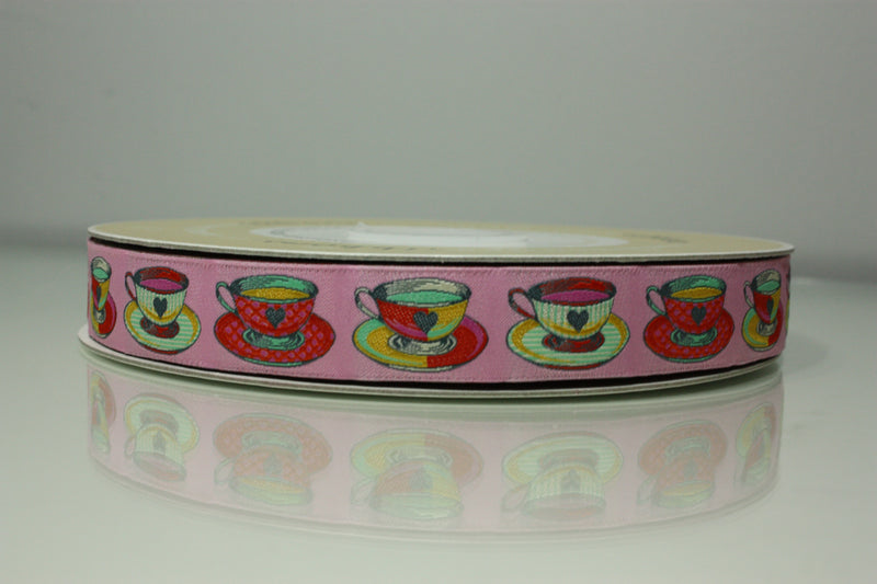 Tula Pink Curiouser Ribbon: Narrow Tea Time - 1/2 Yard (7/8")