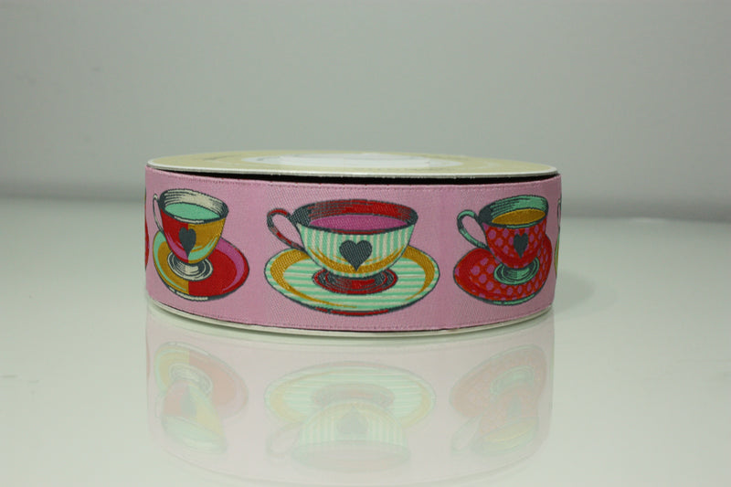 Tula Pink Curiouser Ribbon: Wide Tea Time - 1/2 Yard (1 1/2")