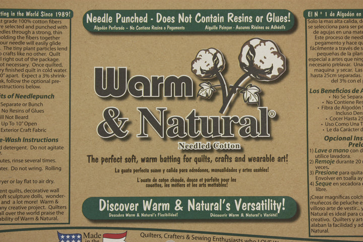 90" Wide Warm and Natural Batting - 1/4 yard