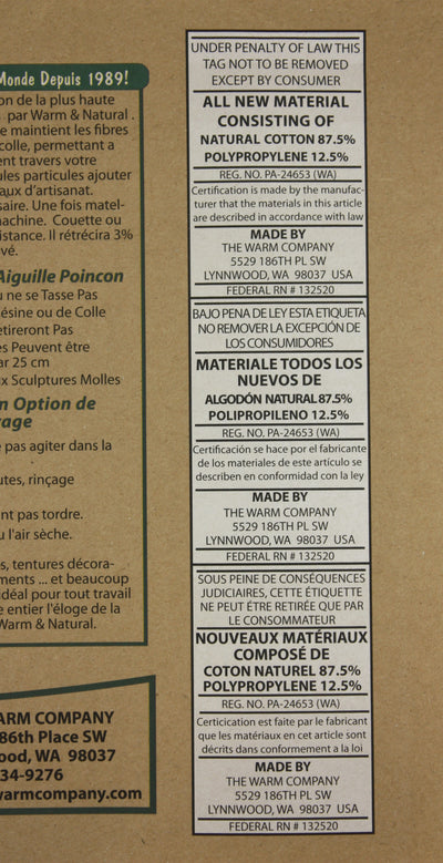 90" Wide Warm and Natural Batting - 1/4 yard