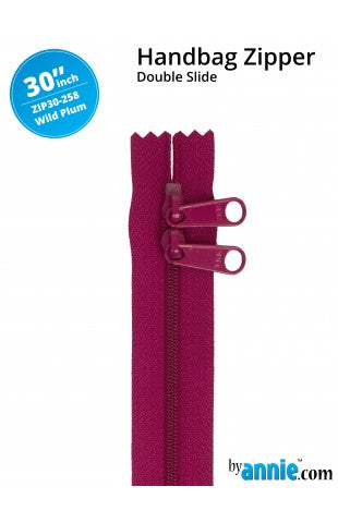 30" Double Slide Handbag Zipper - Wild Plum