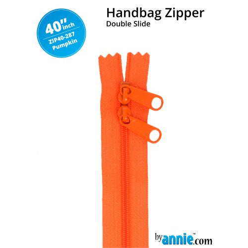 40" Double Slide Handbag Zipper - Pumpkin