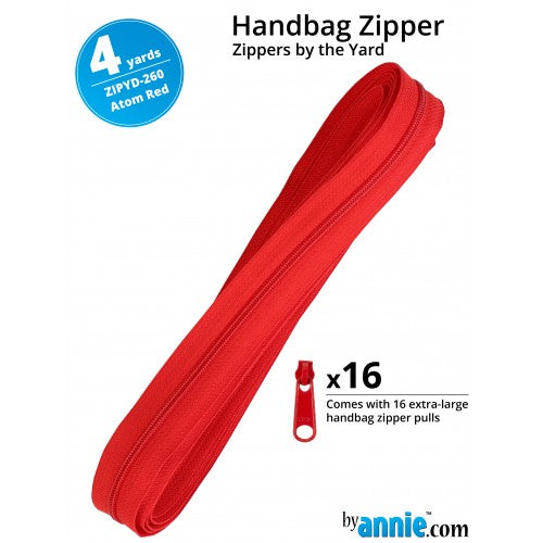Zipper by the Yard - Atom Red