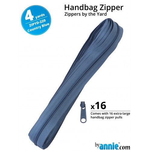 Zipper by the Yard - Country Blue