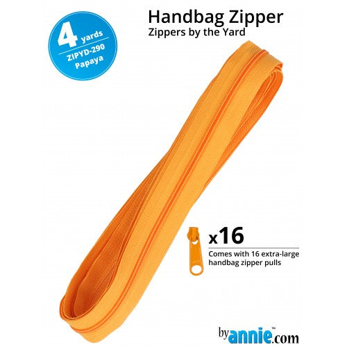 Zipper by the Yard - Papaya