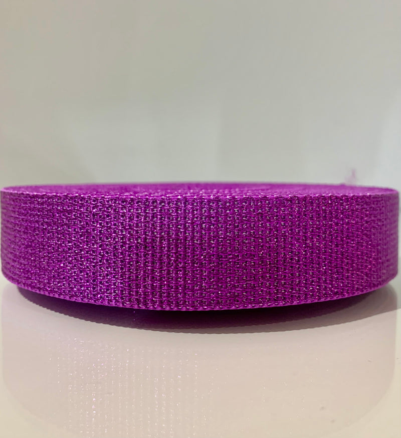 1 1/4" Polypro Strapping: Purple Glitter - By the Yard