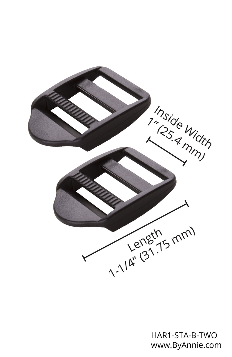 1" Strap Adjusters - Black Plastic